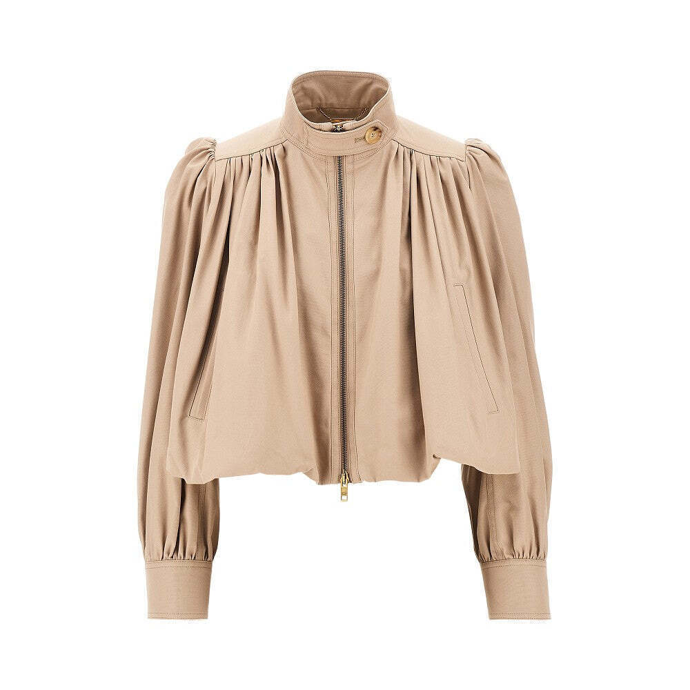 Chloe' Cotton Canvas Gathered Boule Jacket